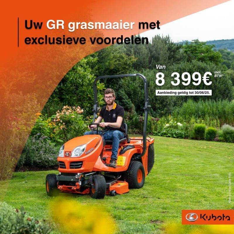 Actie voor de Kubota GR gazonmaaier